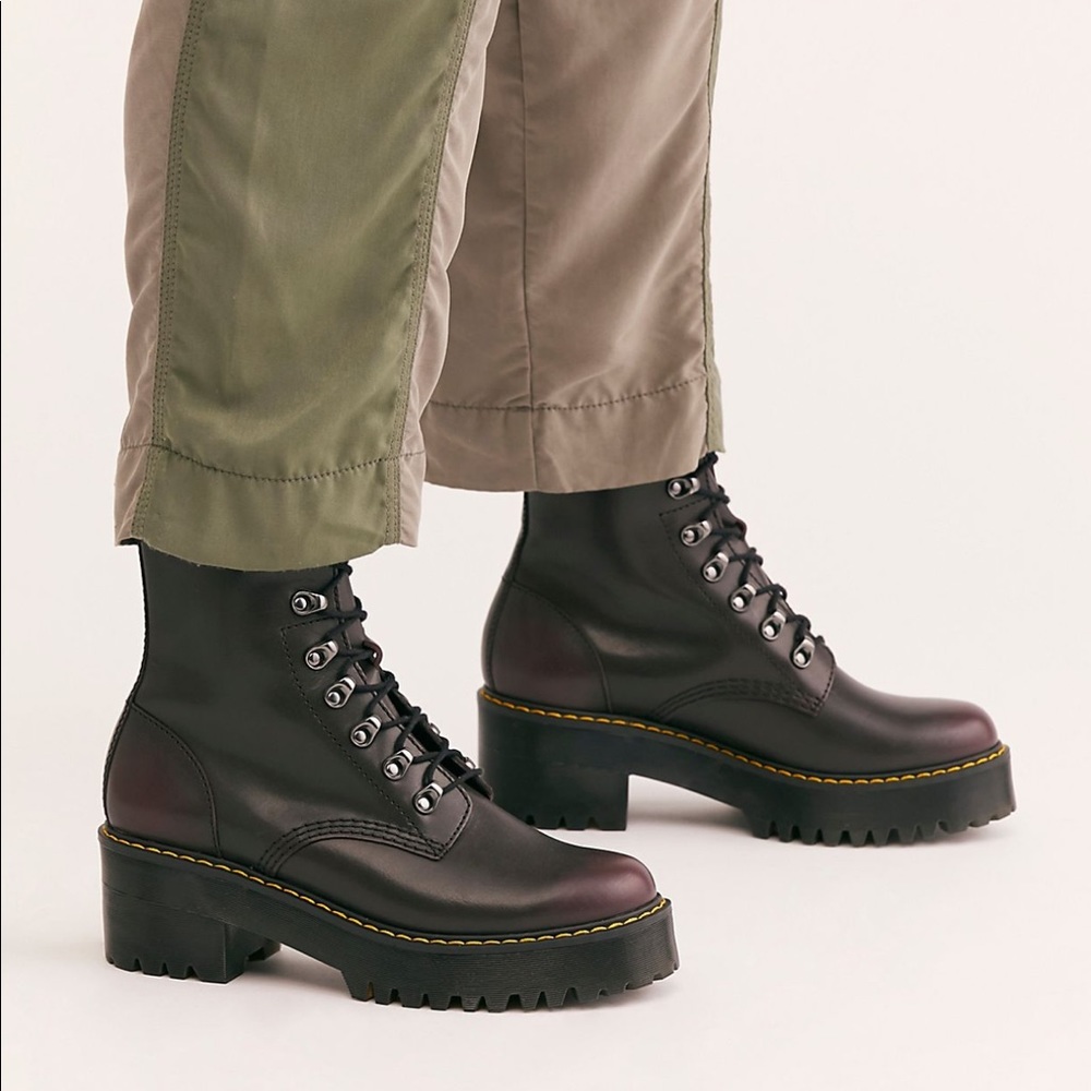 Dr. Martens Leona Platform Heeled Boot Eyelet